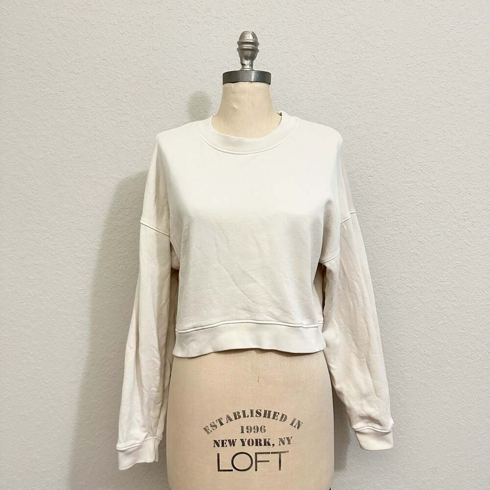 MATE The Label Dress Clean Sweatshirt Cream Sporty Cropped Streetwear
